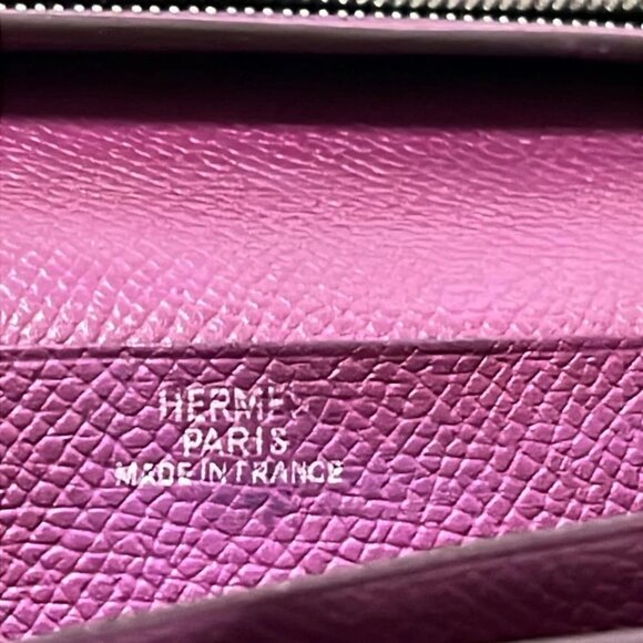 HERMES Bearn Souffle - Anemone Veau Epsom square K Long Wallet 350-050925 - Picture 5 of 5